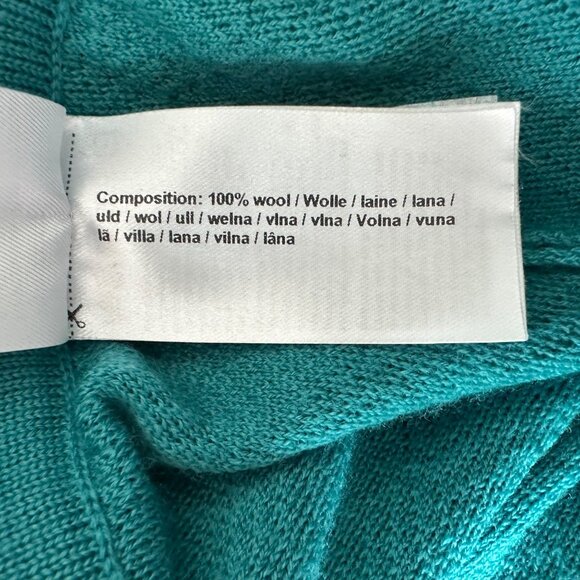 IVKO Womens 100% Wool Pull On Knit Pants Size M (38) Teal Basket Weave Stretch - Picture 10 of 12